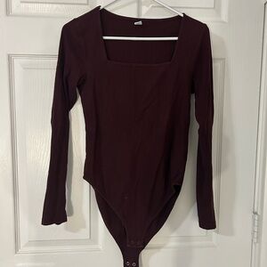 Old Navy Burgundy Long Sleeve Bodysuit
